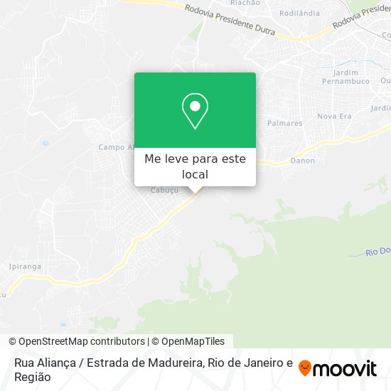 Rua Aliança / Estrada de Madureira mapa