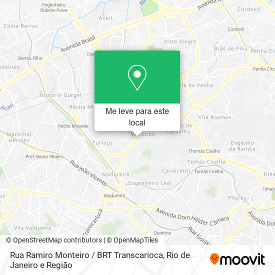 Rua Ramiro Monteiro / BRT Transcarioca mapa