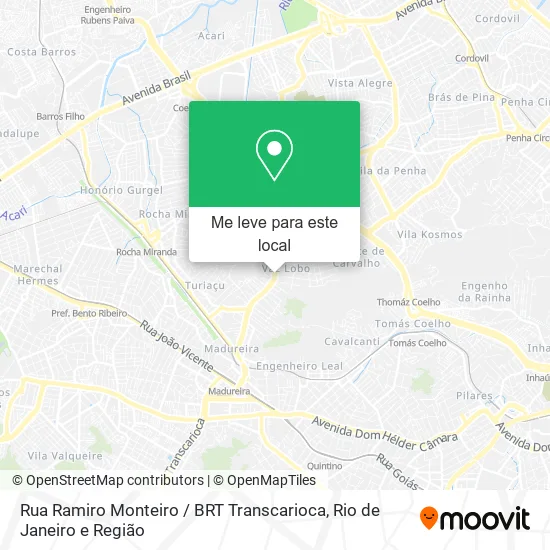 Rua Ramiro Monteiro / BRT Transcarioca mapa