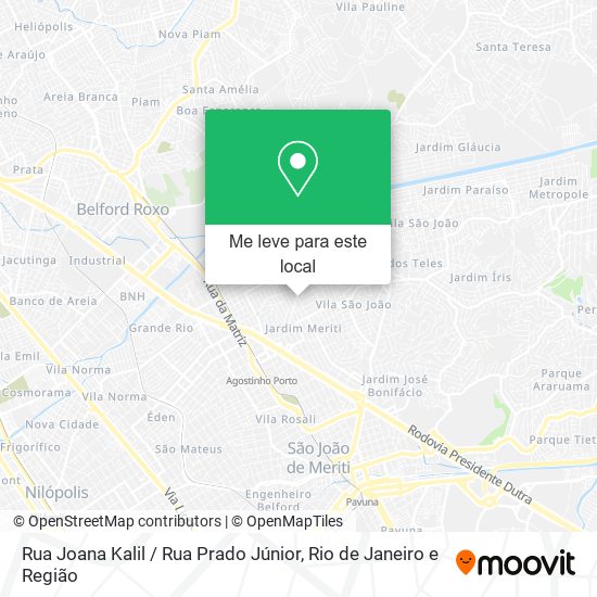 Rua Joana Kalil / Rua Prado Júnior mapa