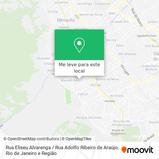 Rua Eliseu Alvarenga / Rua Adolfo Ribeiro de Araújo mapa