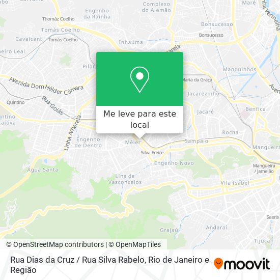 Rua Dias da Cruz / Rua Silva Rabelo mapa