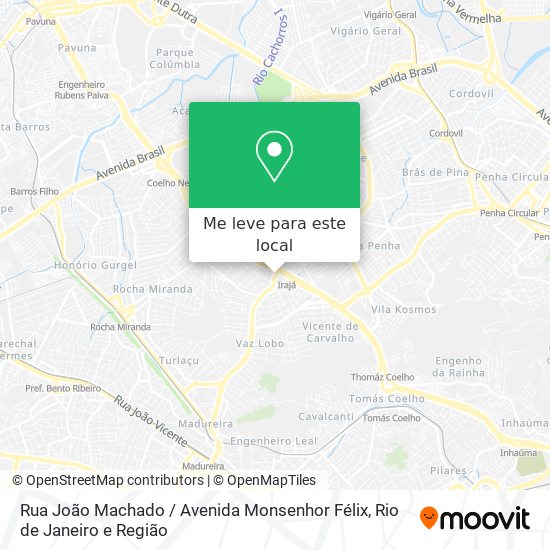 Rua João Machado / Avenida Monsenhor Félix mapa