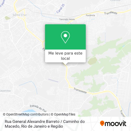 Rua General Alexandre Barreto / Caminho do Macedo mapa