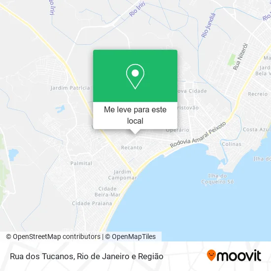 Rua dos Tucanos mapa