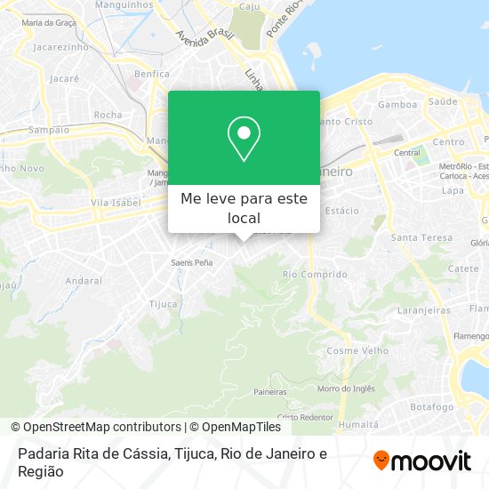 Padaria Rita de Cássia, Tijuca mapa