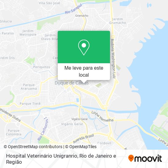 Hospital Veterinário Unigranrio mapa