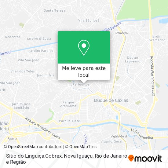 Sítio do Linguiça,Cobrex, Nova Iguaçu mapa