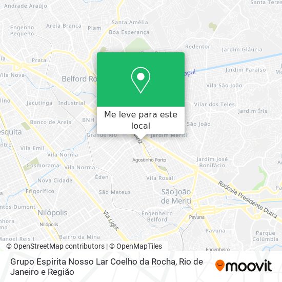 Grupo Espirita Nosso Lar Coelho da Rocha mapa