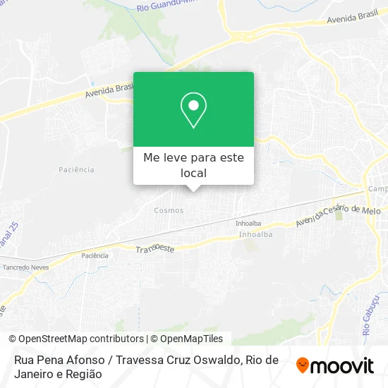 Rua Pena Afonso / Travessa Cruz Oswaldo mapa