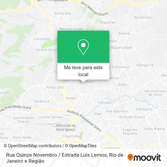 Rua Quinze Novembro / Estrada Luis Lemos mapa