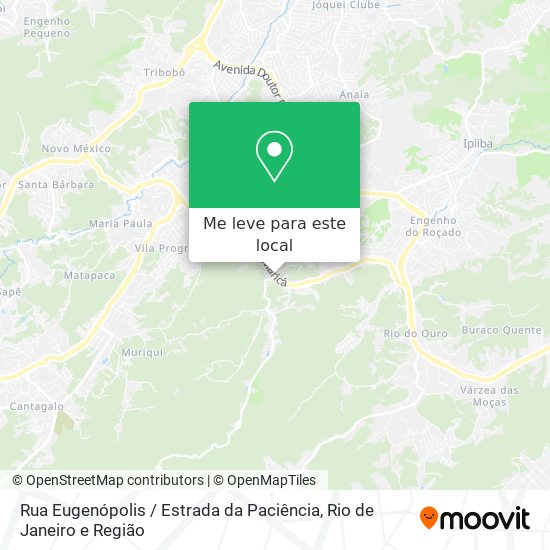 Rua Eugenópolis / Estrada da Paciência mapa