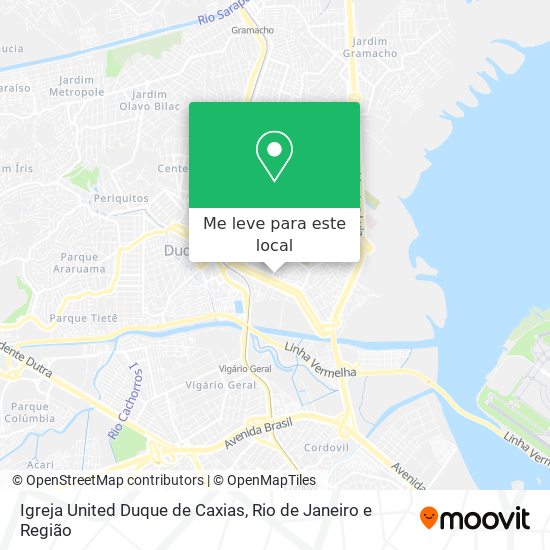 Igreja United Duque de Caxias mapa