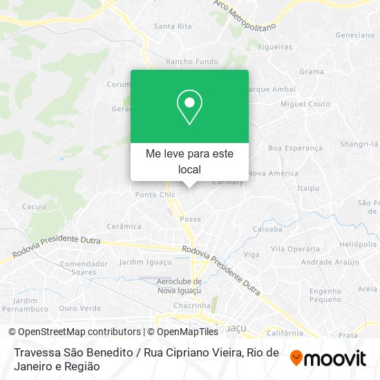 Travessa São Benedito / Rua Cipriano Vieira mapa