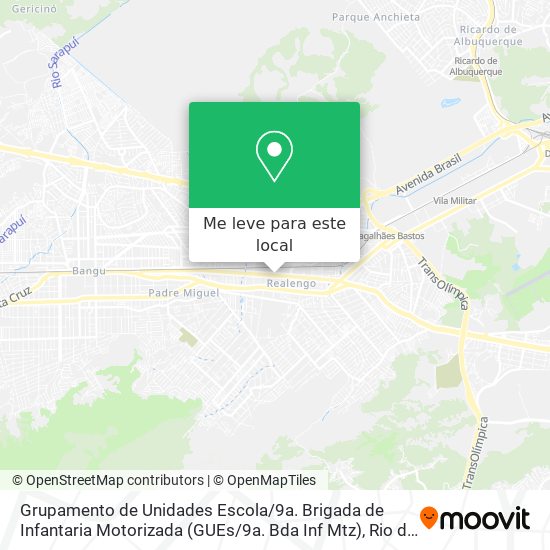 Grupamento de Unidades Escola / 9a. Brigada de Infantaria Motorizada (GUEs / 9a. Bda Inf Mtz) mapa