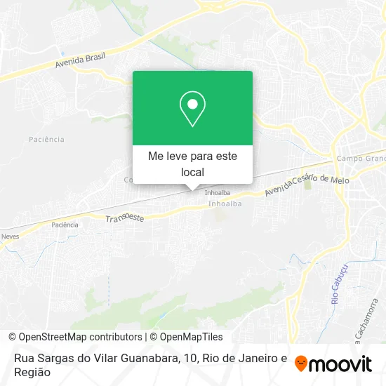 Rua Sargas do Vilar Guanabara, 10 mapa