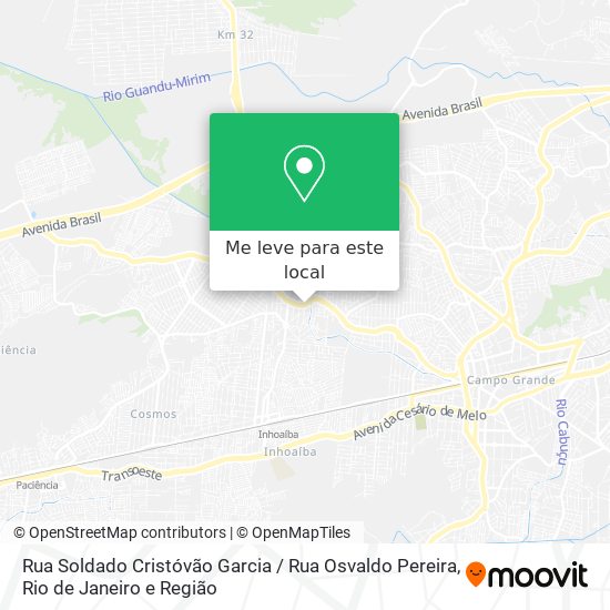 Rua Soldado Cristóvão Garcia / Rua Osvaldo Pereira mapa