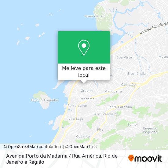 Avenida Porto da Madama / Rua América mapa