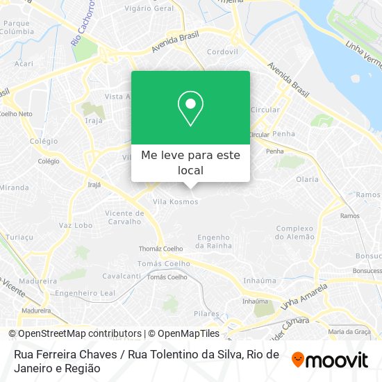 Rua Ferreira Chaves / Rua Tolentino da Silva mapa