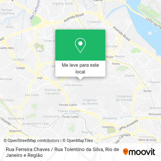 Rua Ferreira Chaves / Rua Tolentino da Silva mapa