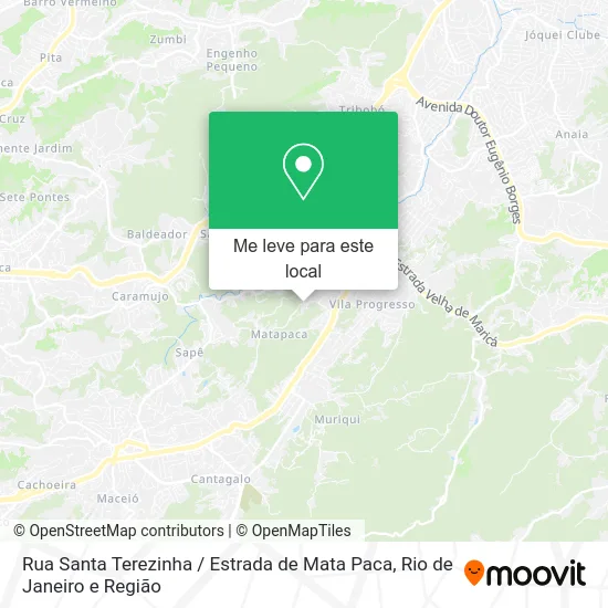 Rua Santa Terezinha / Estrada de Mata Paca mapa