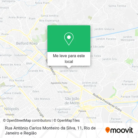 Rua Antônio Carlos Monteiro da Silva, 11 mapa