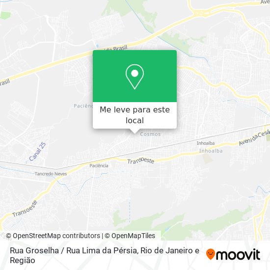 Rua Groselha / Rua Lima da Pérsia mapa