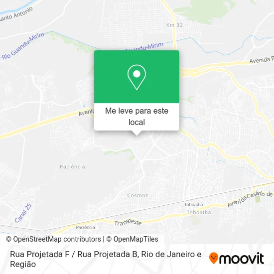 Rua Projetada F / Rua Projetada B mapa
