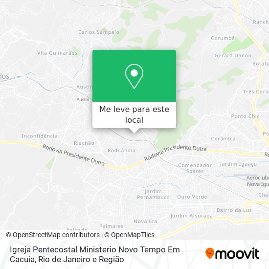 Igreja Pentecostal Ministerio Novo Tempo Em Cacuia mapa