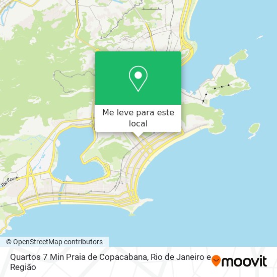 Quartos 7 Min Praia de Copacabana mapa