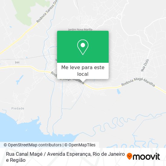 Rua Canal Magé / Avenida Esperança mapa