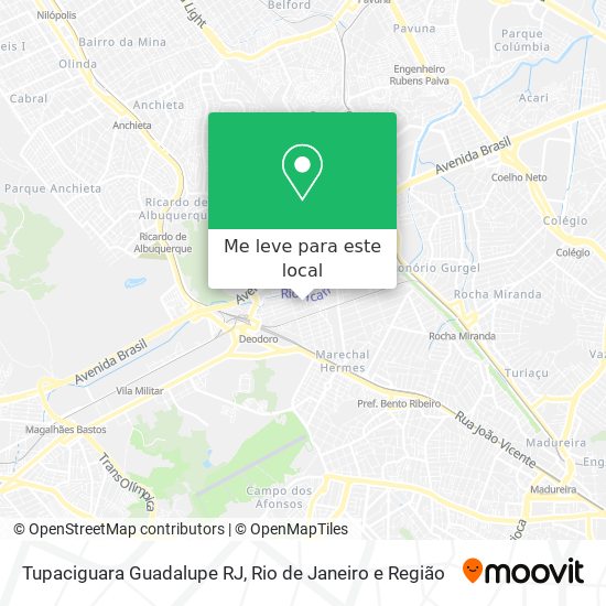 Tupaciguara Guadalupe RJ mapa