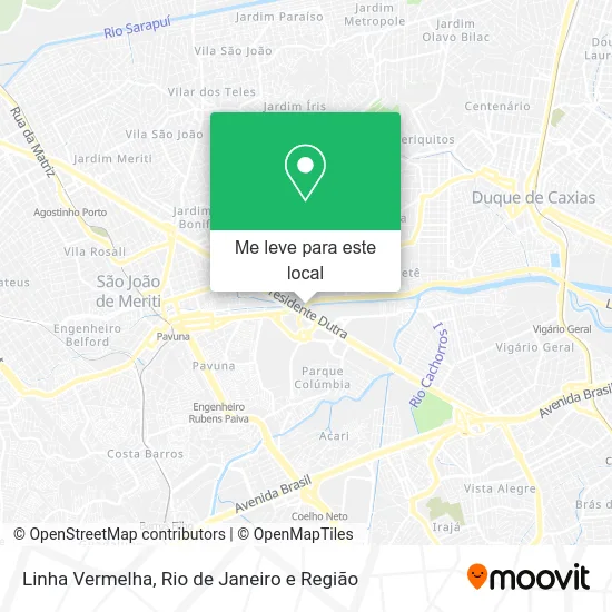 Linha Vermelha mapa