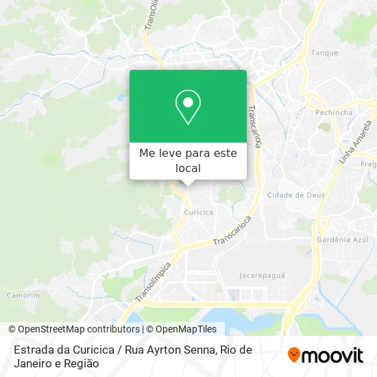 Estrada da Curicica / Rua Ayrton Senna mapa