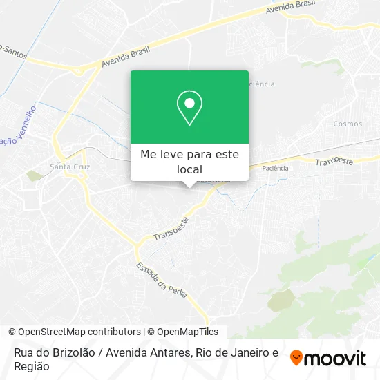 Rua do Brizolão / Avenida Antares mapa