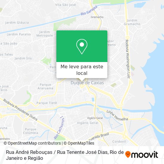 Rua André Rebouças / Rua Tenente José Dias mapa