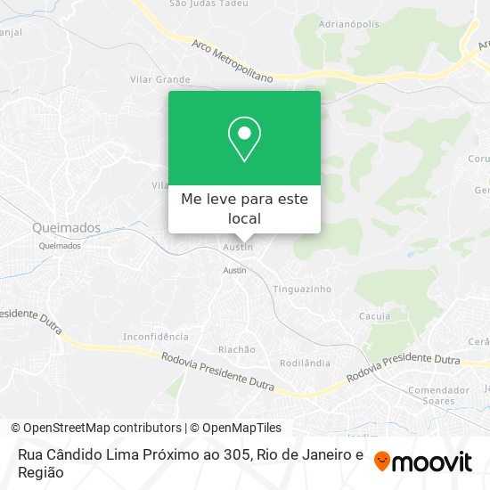 Rua Cândido Lima Próximo ao 305 mapa