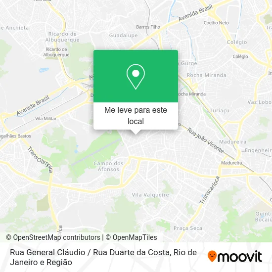 Rua General Cláudio / Rua Duarte da Costa mapa