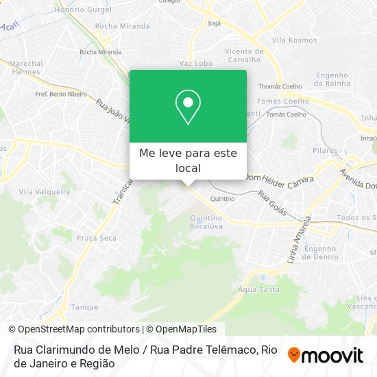 Rua Clarimundo de Melo / Rua Padre Telêmaco mapa