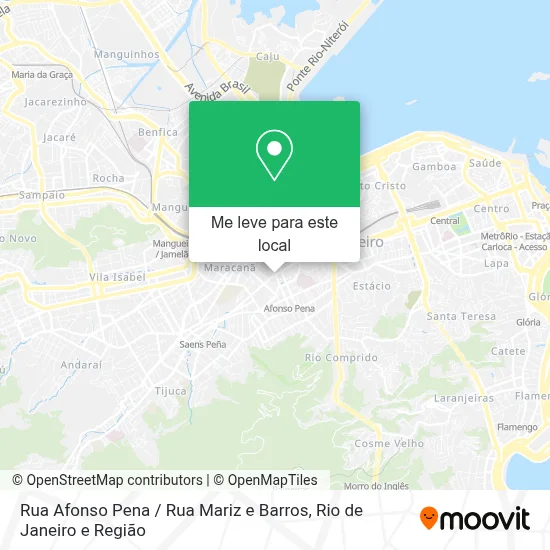 Rua Afonso Pena / Rua Mariz e Barros mapa