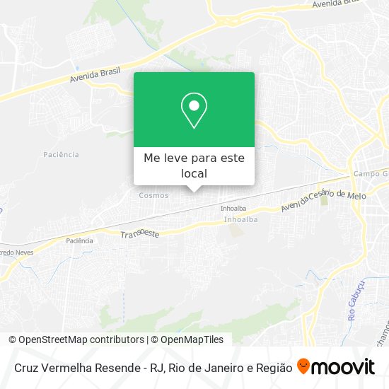 Cruz Vermelha Resende - RJ mapa