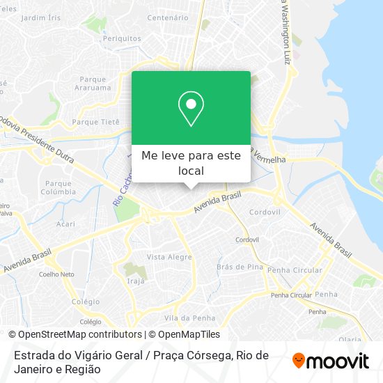 Estrada do Vigário Geral / Praça Córsega mapa