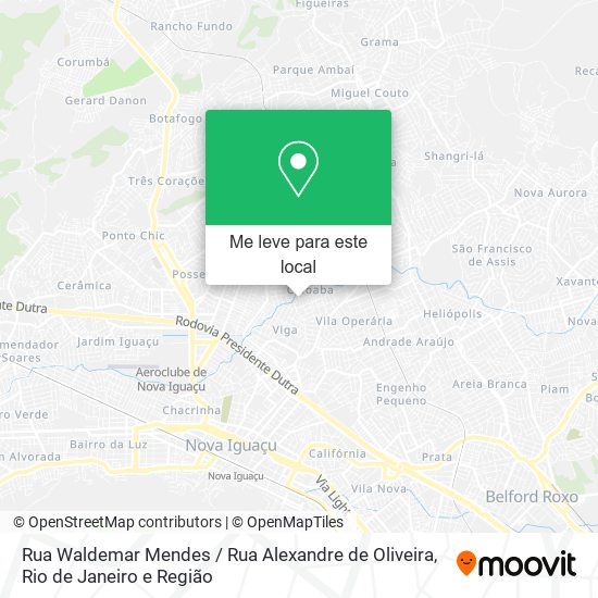 Rua Waldemar Mendes / Rua Alexandre de Oliveira mapa