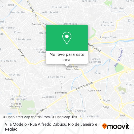 Vila Modelo - Rua Alfredo Cabuçu mapa