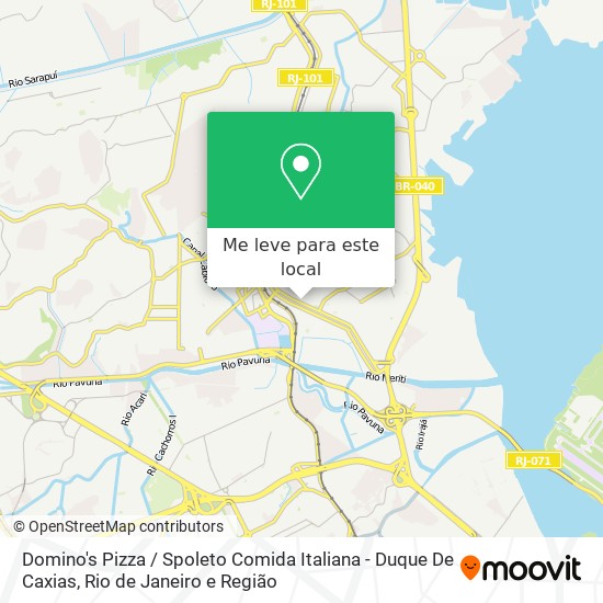Domino's Pizza / Spoleto Comida Italiana - Duque De Caxias mapa