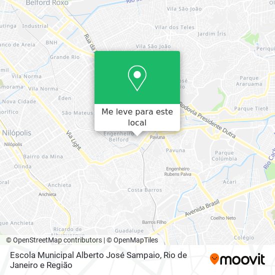 Escola Municipal Alberto José Sampaio mapa