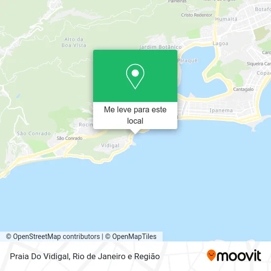 Praia Do Vidigal mapa