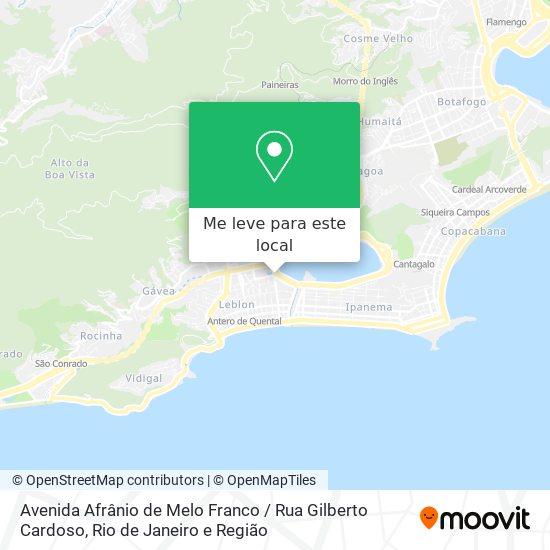 Avenida Afrânio de Melo Franco / Rua Gilberto Cardoso mapa