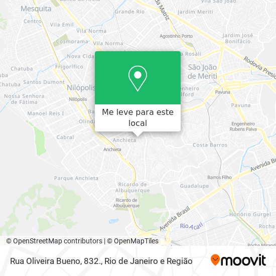 Rua Oliveira Bueno, 832. mapa