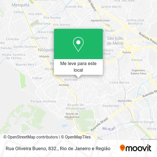 Rua Oliveira Bueno, 832. mapa
